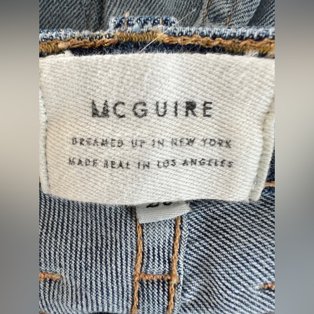 McGuire Ibiza Jeans Crop Ankle Blue Red Tuxedo Stripe- distressed - Picture 3 of 5
